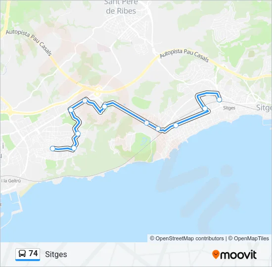 74 Bus Line Map