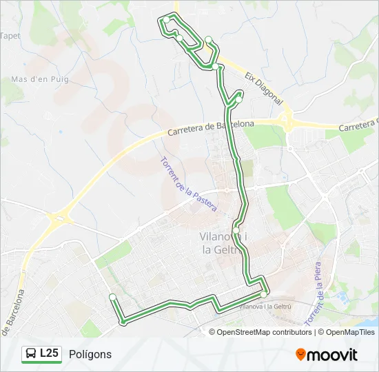 L25 Bus Line Map