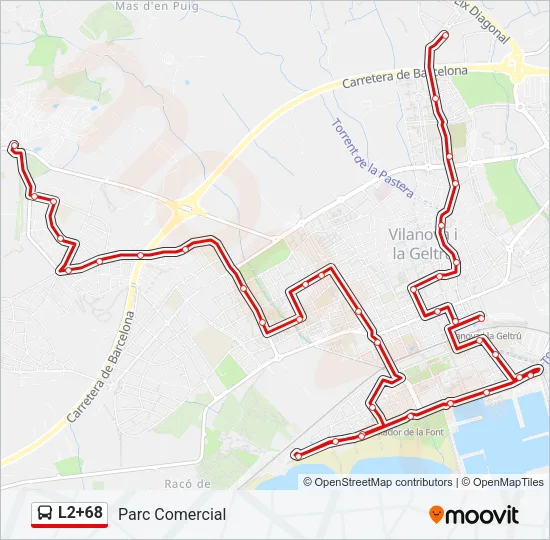 L2+68 Bus Line Map