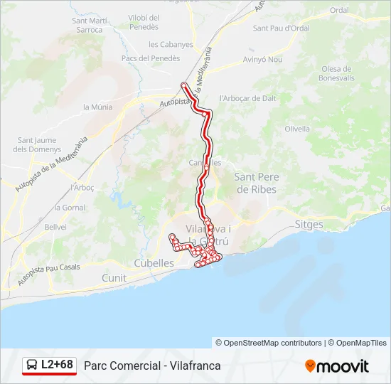 L2+68 Bus Line Map