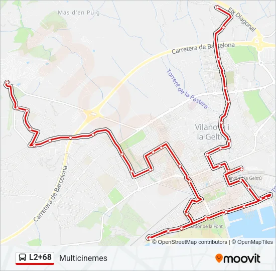 L2+68 Bus Line Map