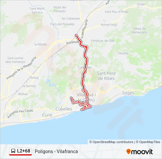 L2+68 Bus Line Map