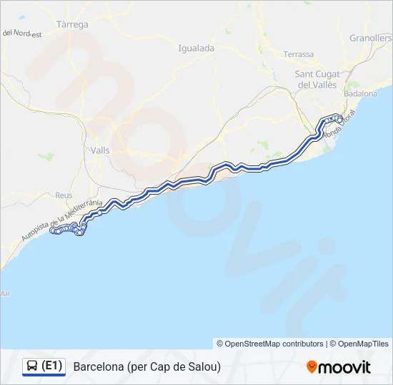 (E1) Bus Line Map