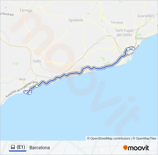 (E1) Bus Line Map