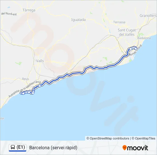 (E1) Bus Line Map
