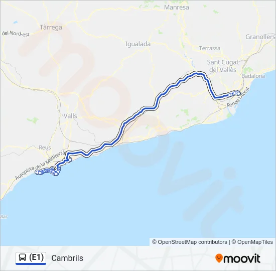 (E1) Bus Line Map