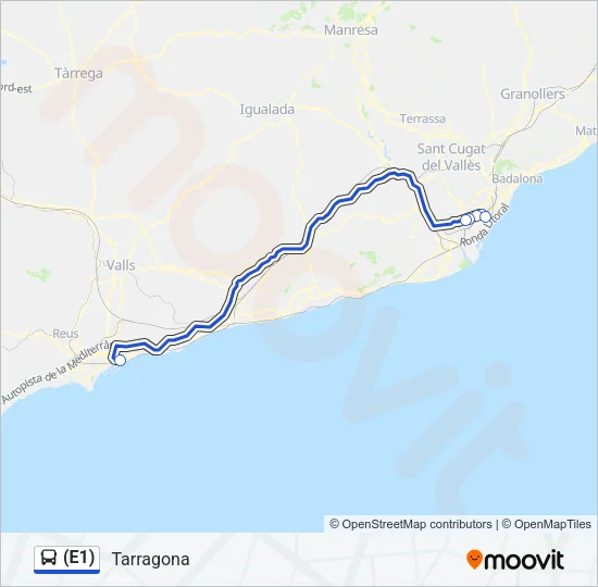 (E1) Bus Line Map