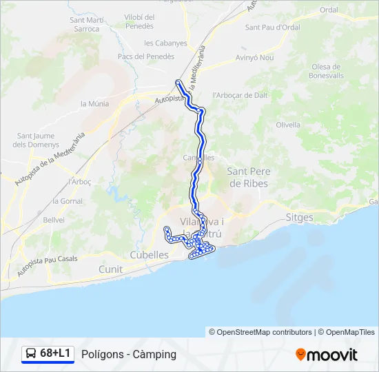 68+L1 Bus Line Map