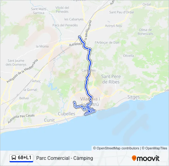 68+L1 Bus Line Map