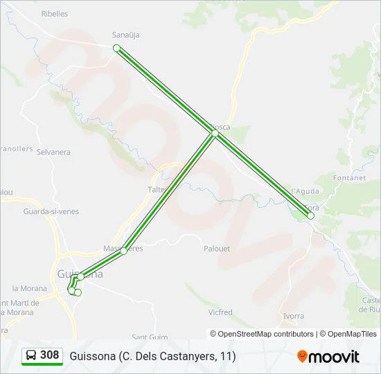 308 Bus Line Map