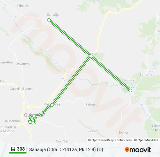 308 Bus Line Map