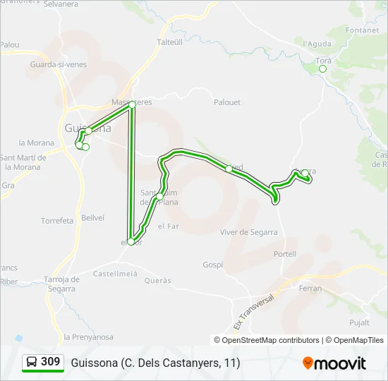 309 Bus Line Map