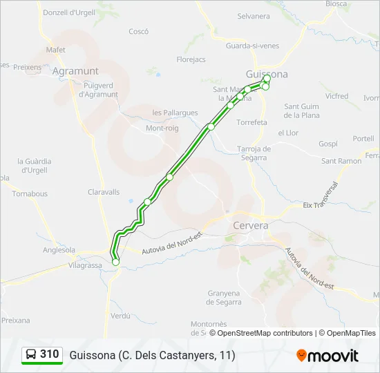 310 Bus Line Map