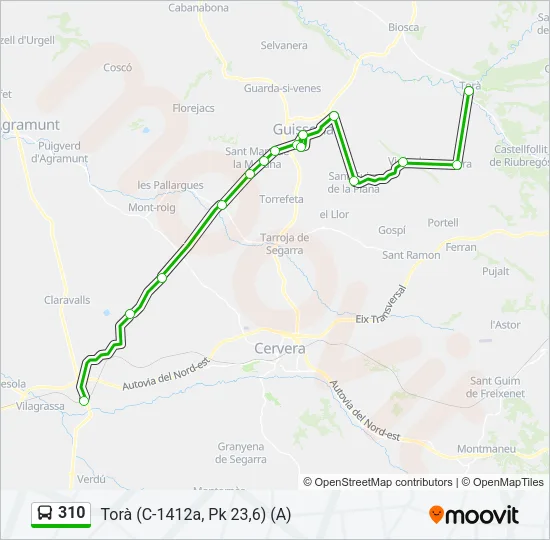 310 Bus Line Map