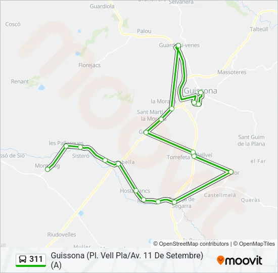 311 Bus Line Map