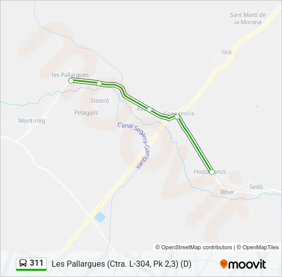 311 Bus Line Map