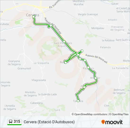 315 Bus Line Map