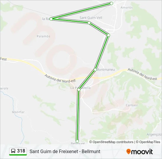 318 Bus Line Map