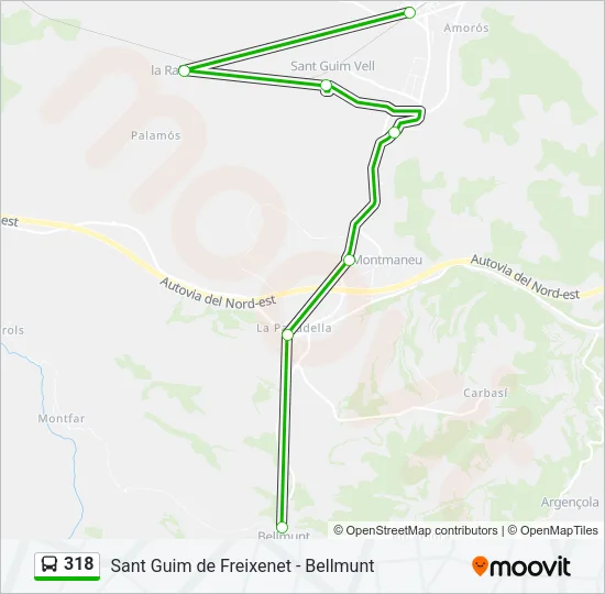 318 Bus Line Map