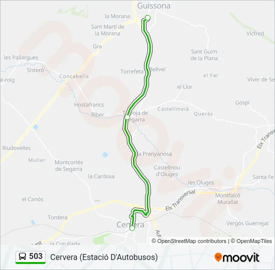 503 Bus Line Map