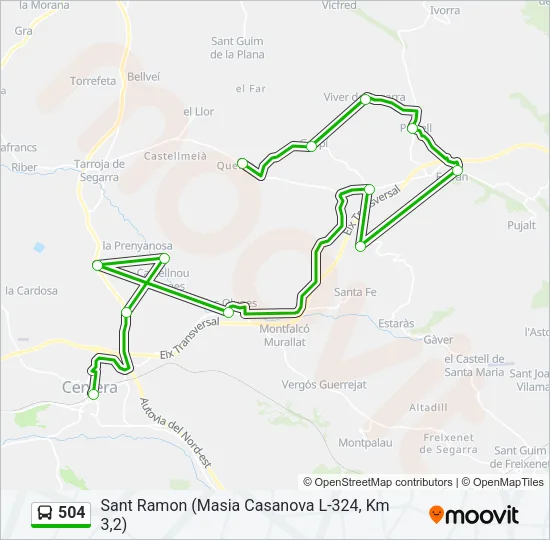504 Bus Line Map