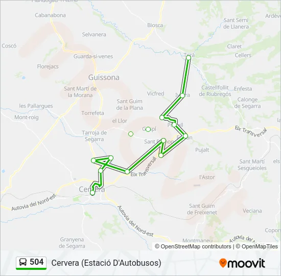 504 Bus Line Map