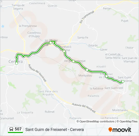 507 Bus Line Map