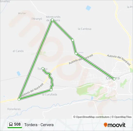 508 Bus Line Map