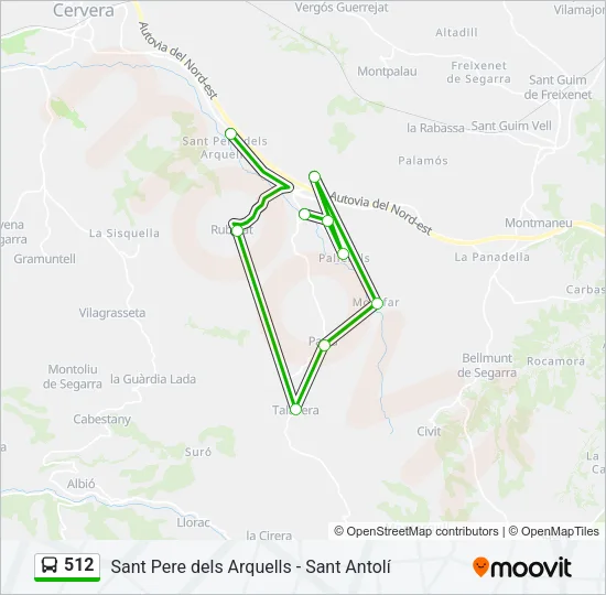 512 Bus Line Map