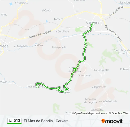 513 Bus Line Map