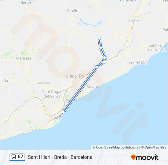 67 Bus Line Map