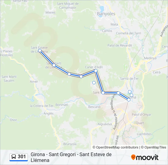 301 Bus Line Map