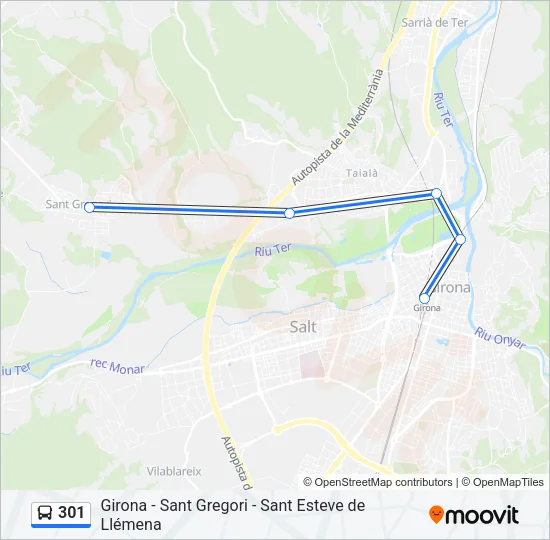 301 Bus Line Map