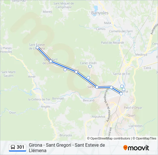 301 Bus Line Map