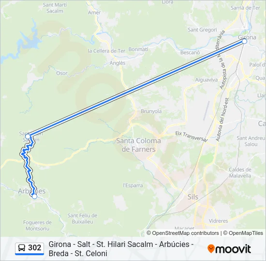 302 Bus Line Map
