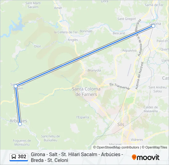 302 Bus Line Map