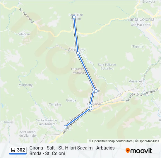 302 Bus Line Map
