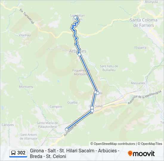 302 Bus Line Map