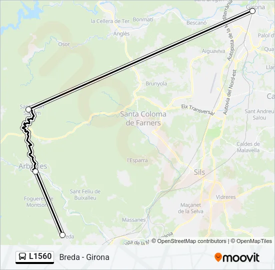 L1560 Bus Line Map