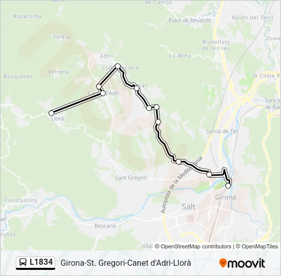 L1834 Bus Line Map