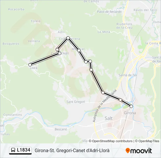 L1834 Bus Line Map