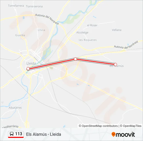 113 Bus Line Map