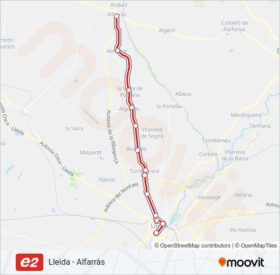 E2 Bus Line Map