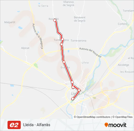 E2 Bus Line Map
