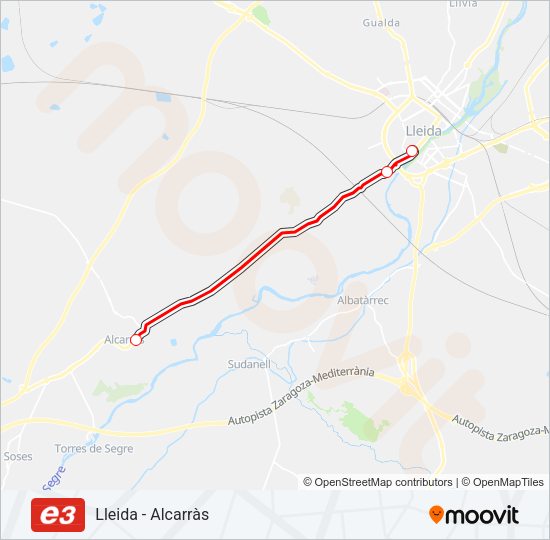 E3 Bus Line Map