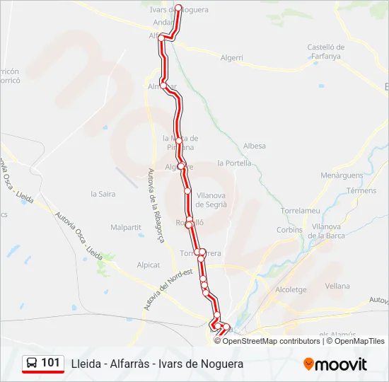 101 Bus Line Map