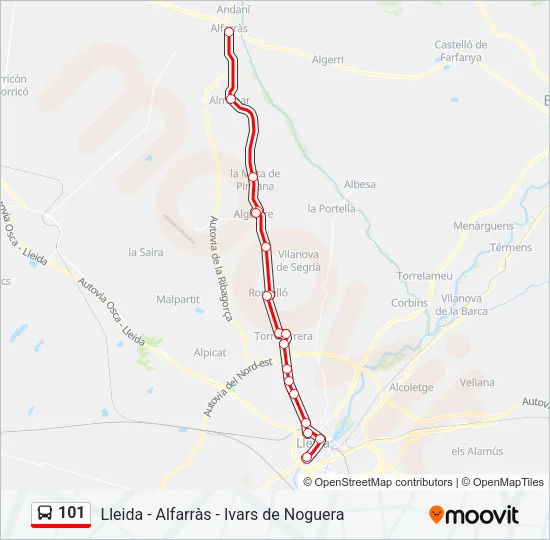 101 Bus Line Map