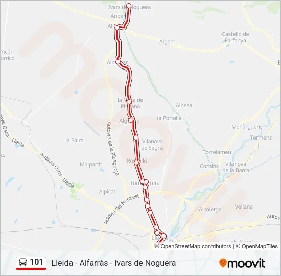 101 Bus Line Map
