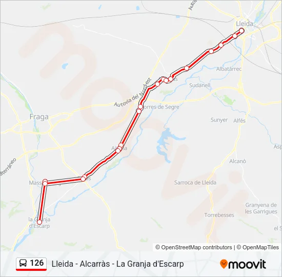 126 Bus Line Map