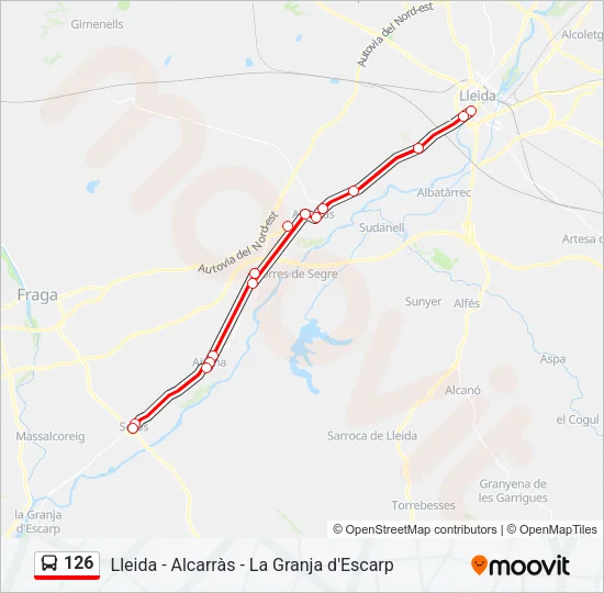 126 Bus Line Map